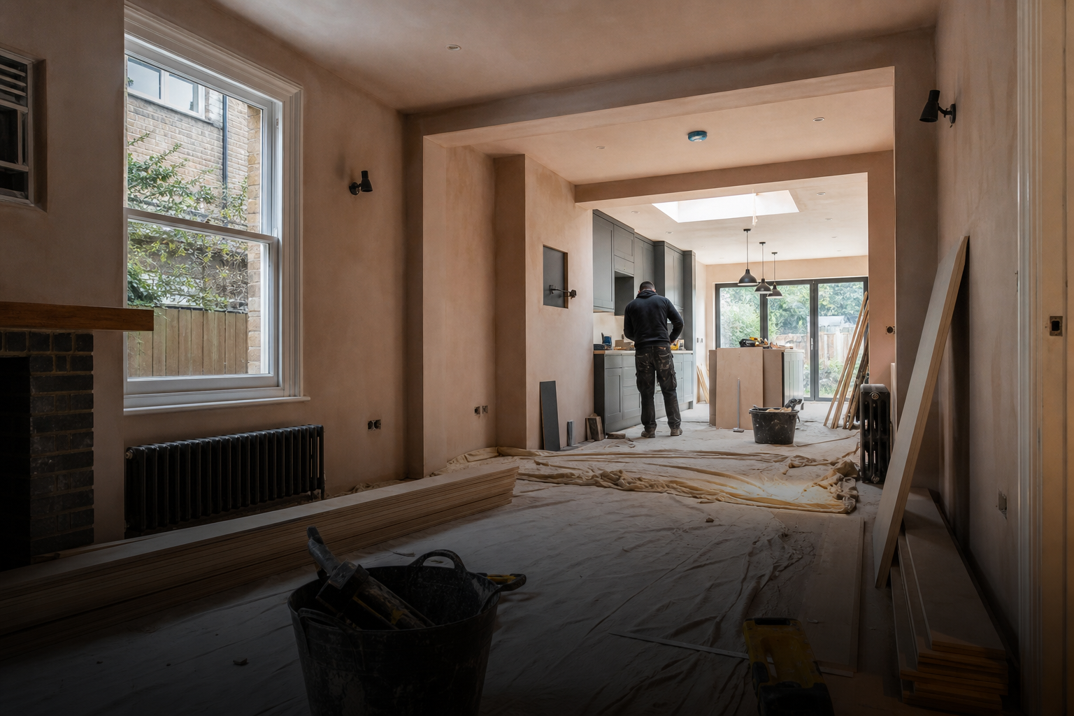 Refurbishment in progress — a London home being brought back to standard